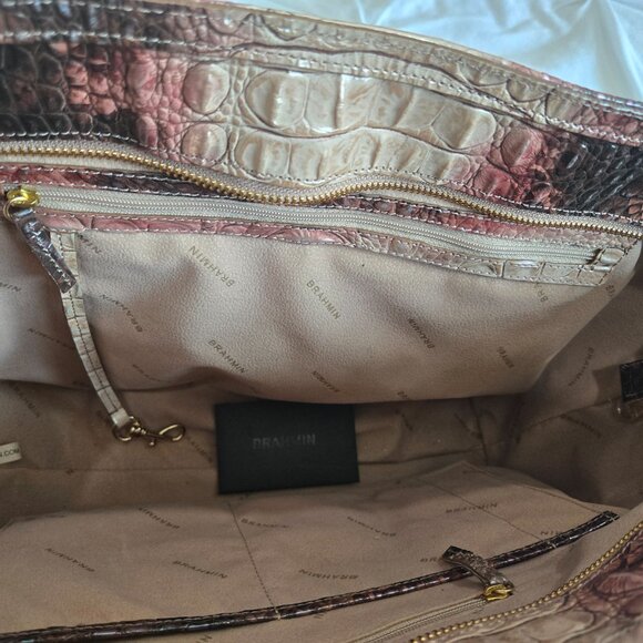 BRAHMIN Ashlee Leather Tote in Diamondback Ombre Melbourne - Picture 2 of 3